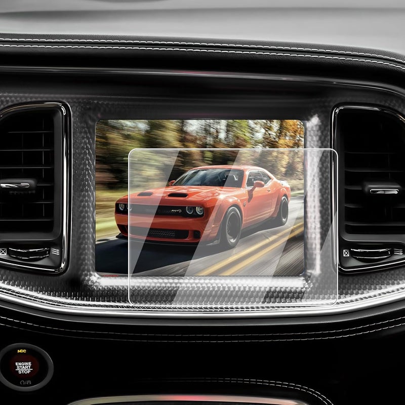 EcoZen Screen Protector For 2015-2023 Challenger(R/T Scat Pack/SRT Hellcat/SRT Hellcat Redeye/SRT Super Stock) Accessories - 8.4-Inch Navigation Screen Protector 9H Tempered Glass - HD & Anti-Fingerprints - Image 1
